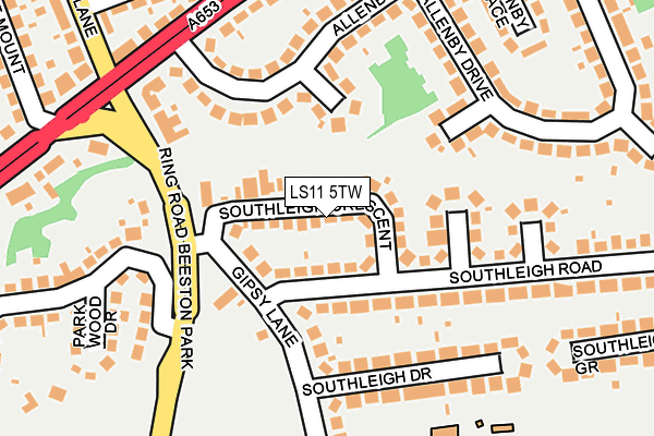 LS11 5TW map - OS OpenMap – Local (Ordnance Survey)