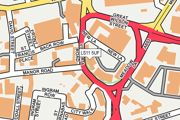 LS11 5UF map - OS OpenMap – Local (Ordnance Survey)