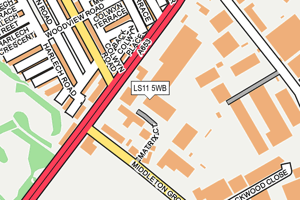 LS11 5WB map - OS OpenMap – Local (Ordnance Survey)