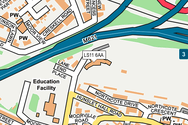 LS11 6AA map - OS OpenMap – Local (Ordnance Survey)