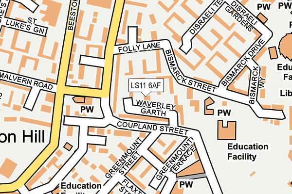 LS11 6AF map - OS OpenMap – Local (Ordnance Survey)