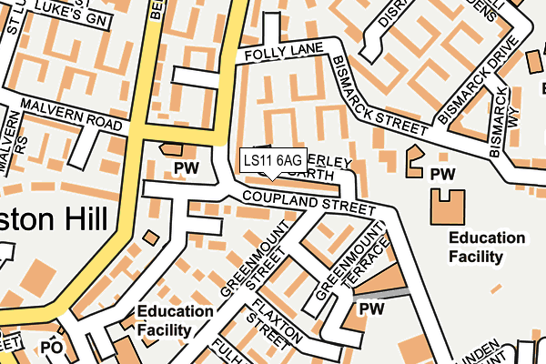 LS11 6AG map - OS OpenMap – Local (Ordnance Survey)