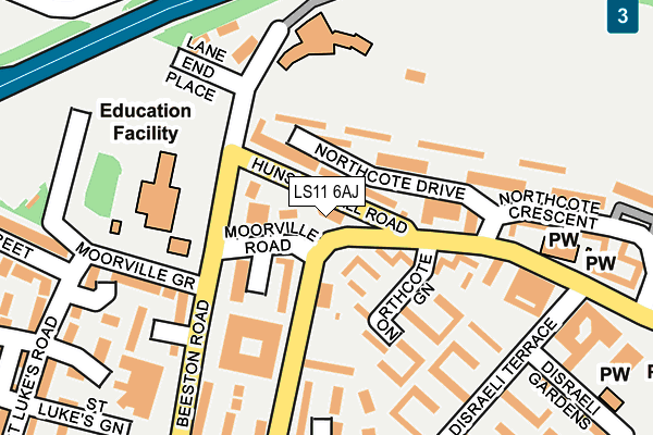 LS11 6AJ map - OS OpenMap – Local (Ordnance Survey)