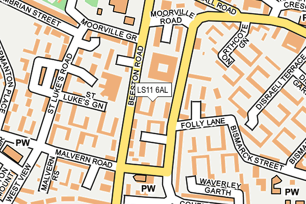 LS11 6AL map - OS OpenMap – Local (Ordnance Survey)
