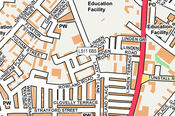 LS11 6BS map - OS OpenMap – Local (Ordnance Survey)