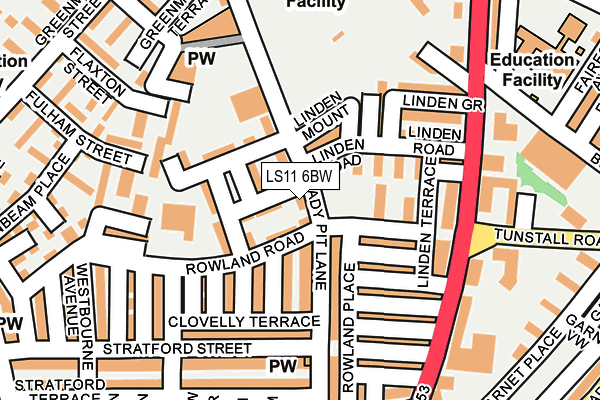 LS11 6BW map - OS OpenMap – Local (Ordnance Survey)