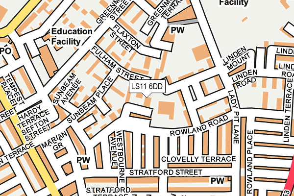 LS11 6DD map - OS OpenMap – Local (Ordnance Survey)