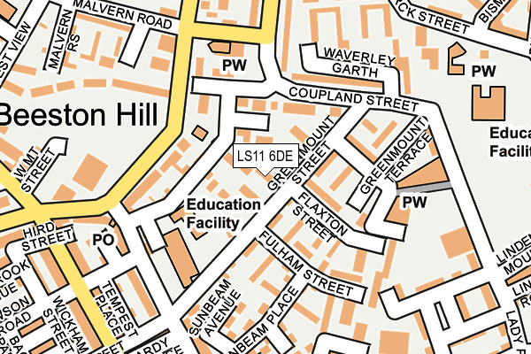 LS11 6DE map - OS OpenMap – Local (Ordnance Survey)