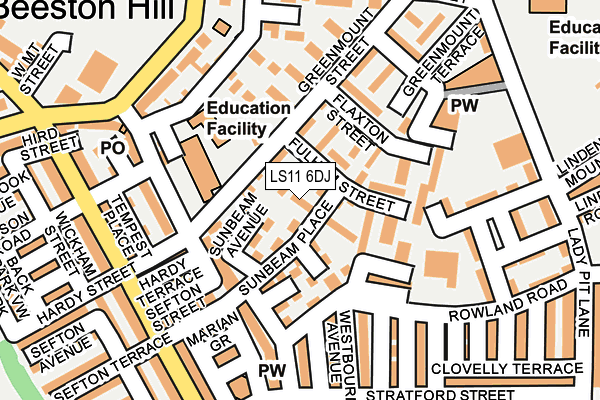 LS11 6DJ map - OS OpenMap – Local (Ordnance Survey)