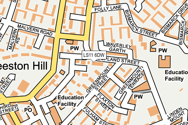 LS11 6DW map - OS OpenMap – Local (Ordnance Survey)