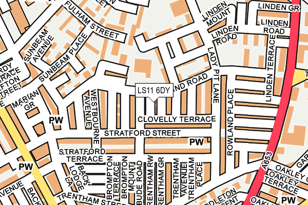 LS11 6DY map - OS OpenMap – Local (Ordnance Survey)