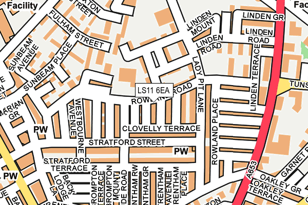 LS11 6EA map - OS OpenMap – Local (Ordnance Survey)