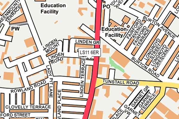 LS11 6ER map - OS OpenMap – Local (Ordnance Survey)