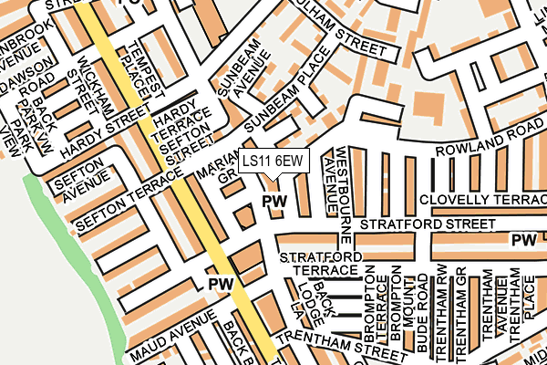 LS11 6EW map - OS OpenMap – Local (Ordnance Survey)
