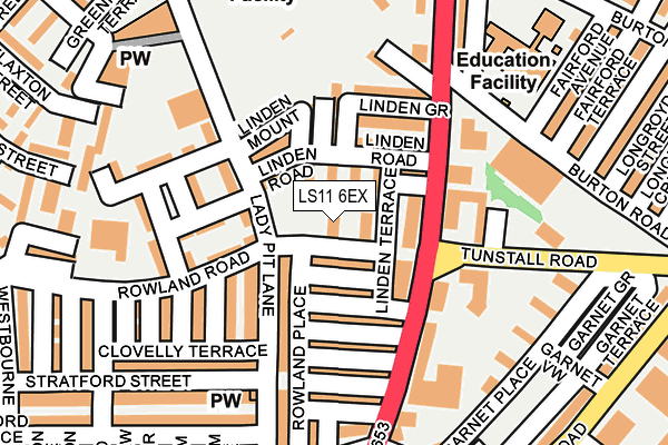LS11 6EX map - OS OpenMap – Local (Ordnance Survey)