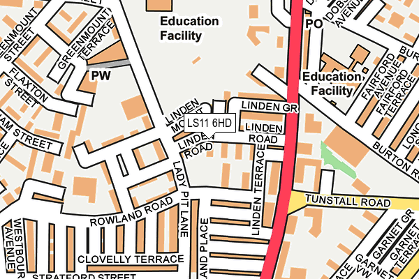 LS11 6HD map - OS OpenMap – Local (Ordnance Survey)