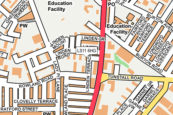 LS11 6HG map - OS OpenMap – Local (Ordnance Survey)