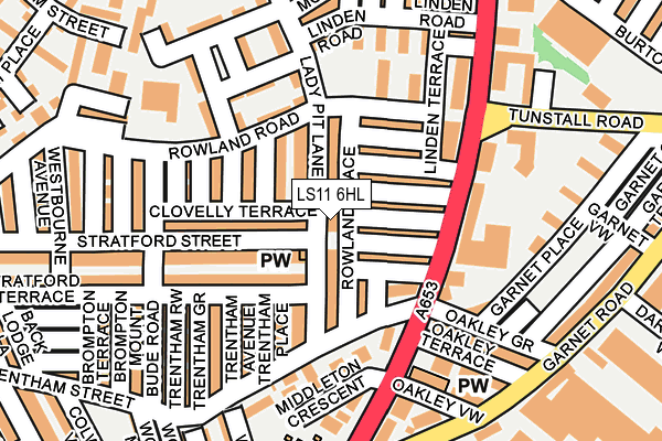 LS11 6HL map - OS OpenMap – Local (Ordnance Survey)