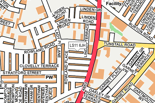 LS11 6JH map - OS OpenMap – Local (Ordnance Survey)