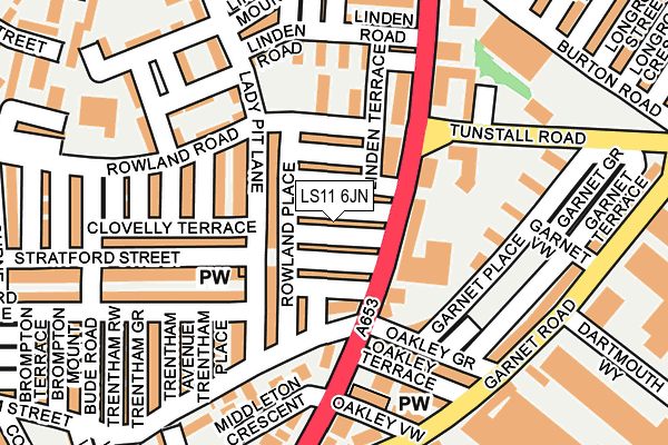 LS11 6JN map - OS OpenMap – Local (Ordnance Survey)