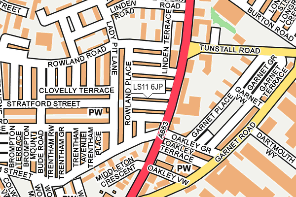 LS11 6JP map - OS OpenMap – Local (Ordnance Survey)