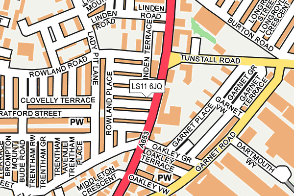 LS11 6JQ map - OS OpenMap – Local (Ordnance Survey)
