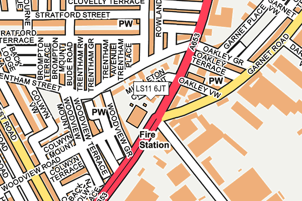 LS11 6JT map - OS OpenMap – Local (Ordnance Survey)