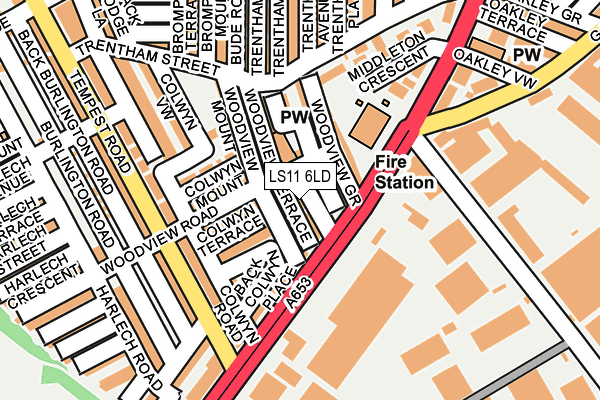 LS11 6LD map - OS OpenMap – Local (Ordnance Survey)