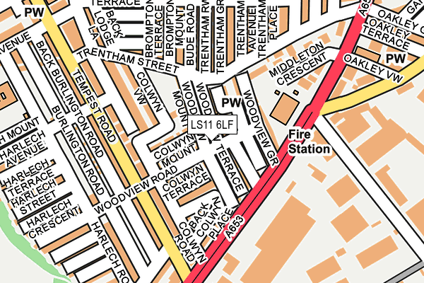 LS11 6LF map - OS OpenMap – Local (Ordnance Survey)