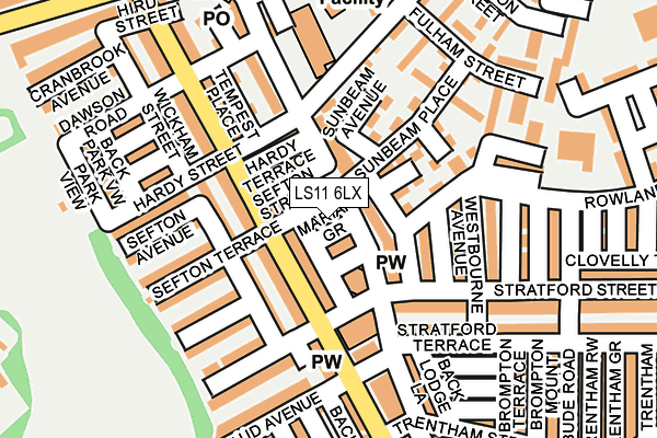 LS11 6LX map - OS OpenMap – Local (Ordnance Survey)