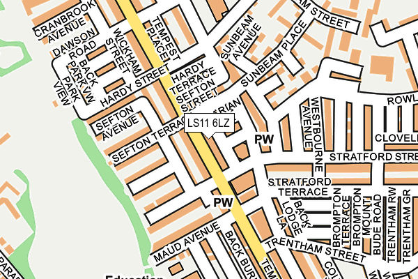 LS11 6LZ map - OS OpenMap – Local (Ordnance Survey)