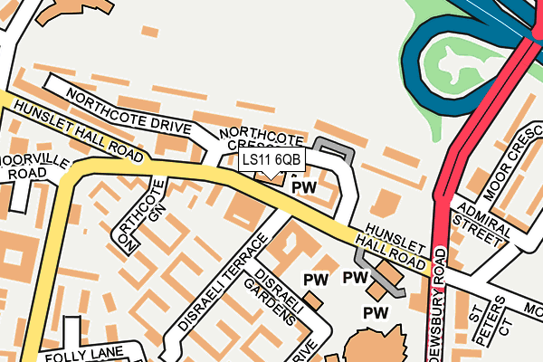 LS11 6QB map - OS OpenMap – Local (Ordnance Survey)