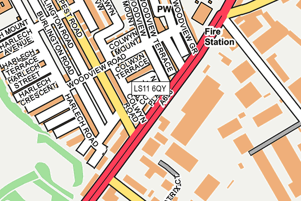 LS11 6QY map - OS OpenMap – Local (Ordnance Survey)