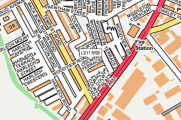 LS11 6RB map - OS OpenMap – Local (Ordnance Survey)