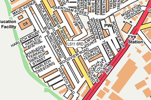 LS11 6RD map - OS OpenMap – Local (Ordnance Survey)