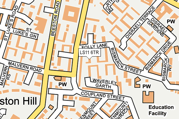 LS11 6TR map - OS OpenMap – Local (Ordnance Survey)