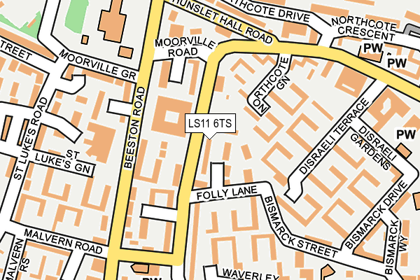 LS11 6TS map - OS OpenMap – Local (Ordnance Survey)