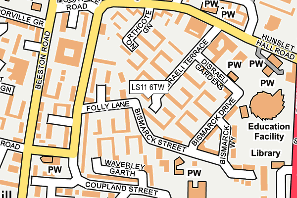 LS11 6TW map - OS OpenMap – Local (Ordnance Survey)