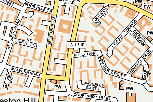 LS11 6UB map - OS OpenMap – Local (Ordnance Survey)