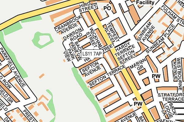 LS11 7AP map - OS OpenMap – Local (Ordnance Survey)