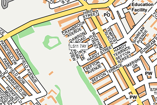 LS11 7AY map - OS OpenMap – Local (Ordnance Survey)