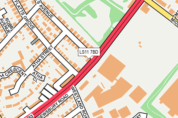 LS11 7BD map - OS OpenMap – Local (Ordnance Survey)