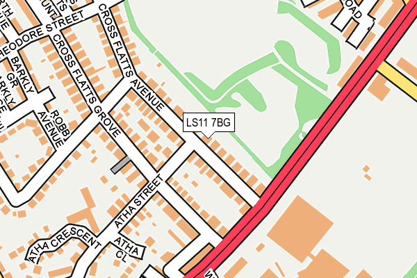 LS11 7BG map - OS OpenMap – Local (Ordnance Survey)