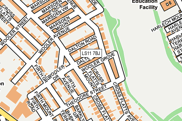 LS11 7BJ map - OS OpenMap – Local (Ordnance Survey)