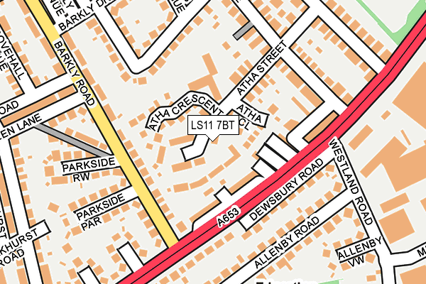 LS11 7BT map - OS OpenMap – Local (Ordnance Survey)