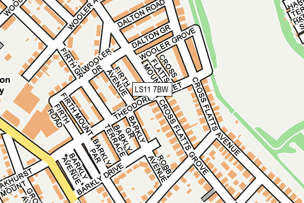 LS11 7BW map - OS OpenMap – Local (Ordnance Survey)