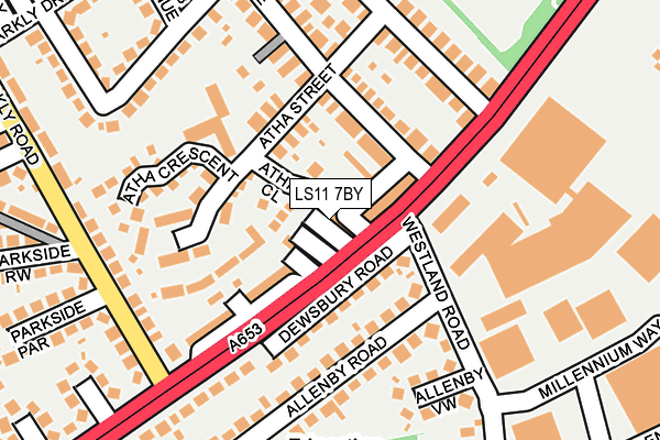 LS11 7BY map - OS OpenMap – Local (Ordnance Survey)