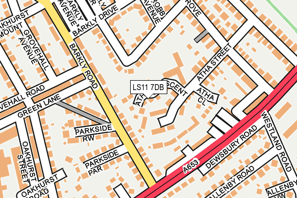 LS11 7DB map - OS OpenMap – Local (Ordnance Survey)