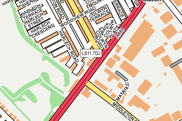 LS11 7DJ map - OS OpenMap – Local (Ordnance Survey)