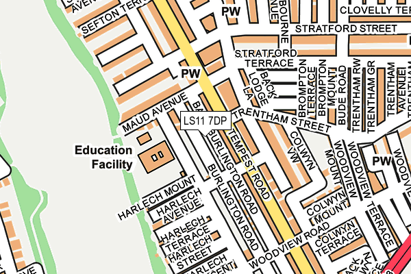 LS11 7DP map - OS OpenMap – Local (Ordnance Survey)